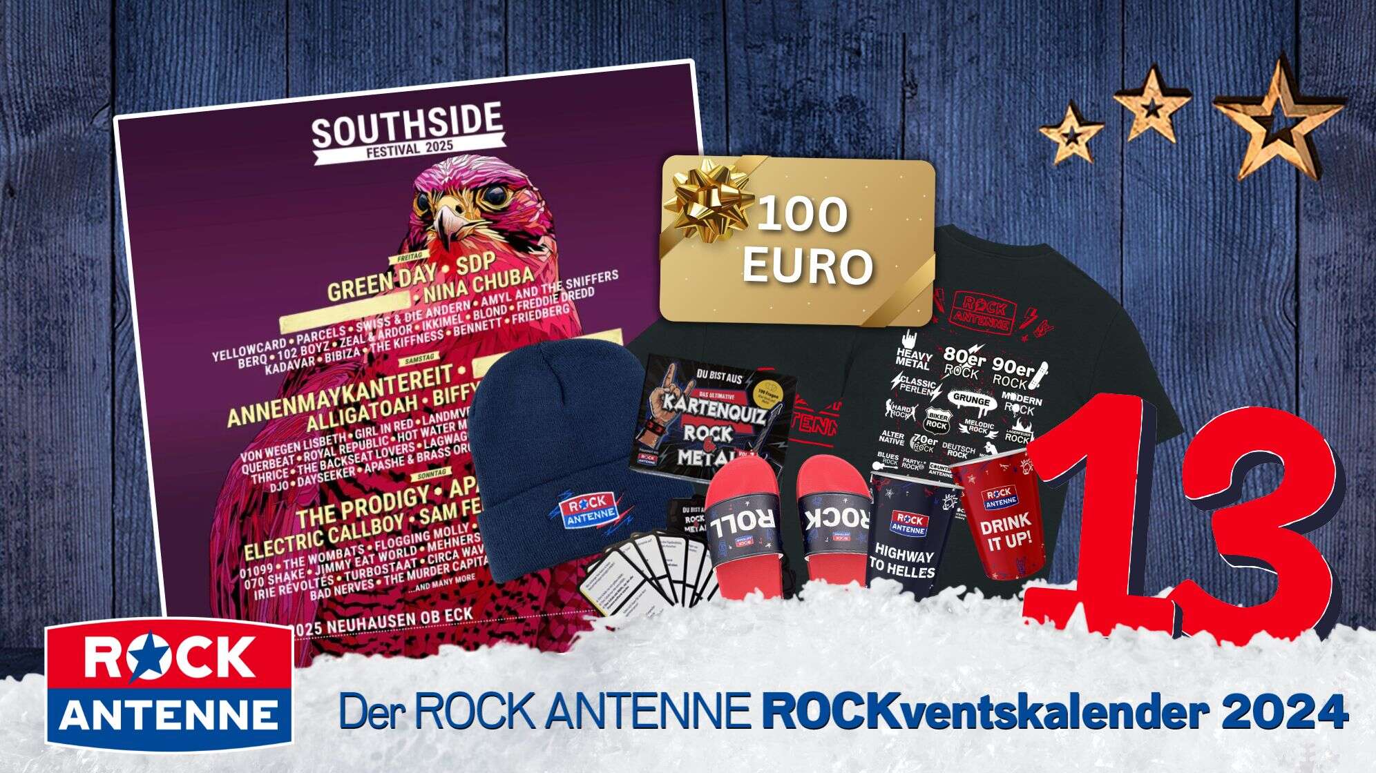 Rockventskalender Türchen 13: Southside Tickets und 100 Euro Gutschein für den ROCK ANTENNE Merch Shop