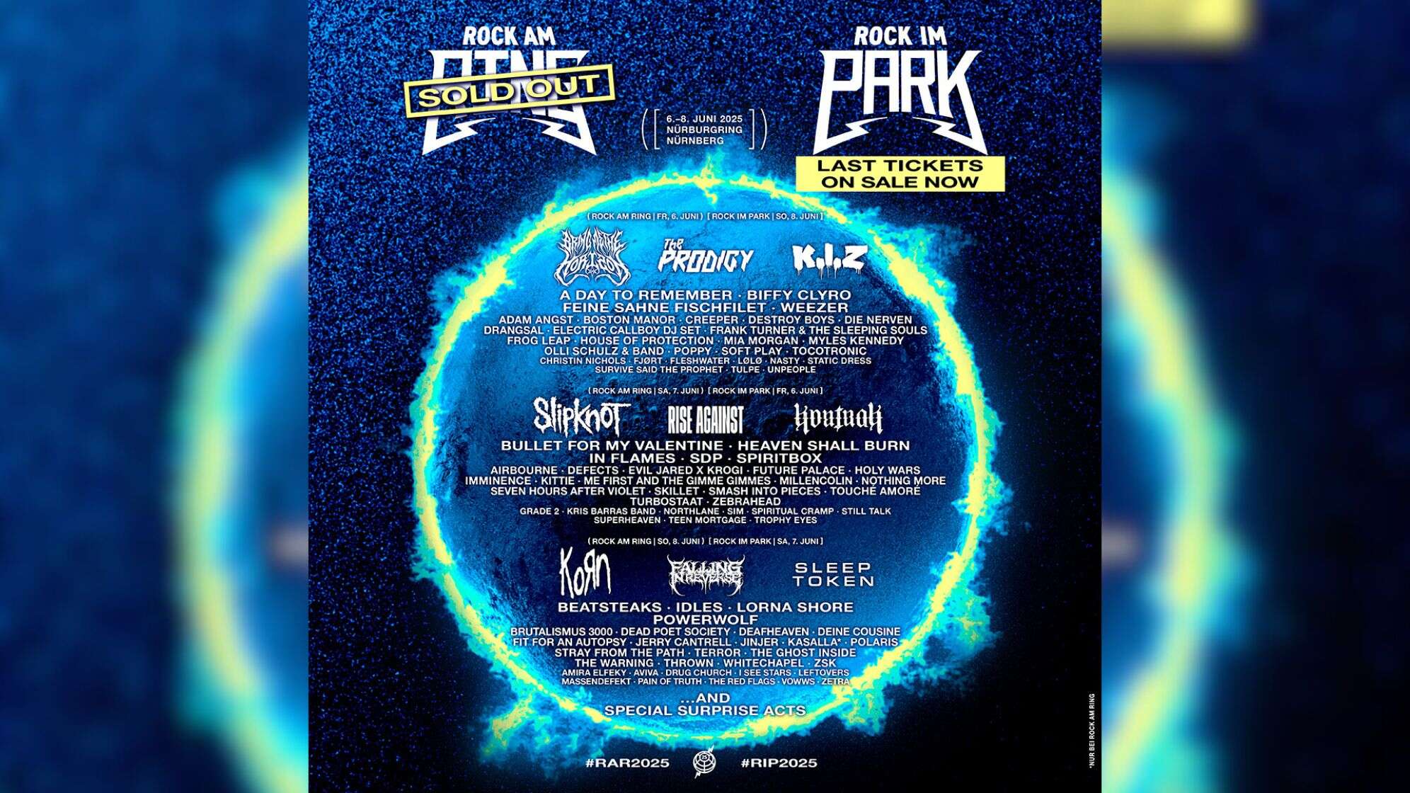 Das Rock im Park Lineup mit Headlinern wie Slipknot, Korn, Bring Me The Horizon und viele mehr!