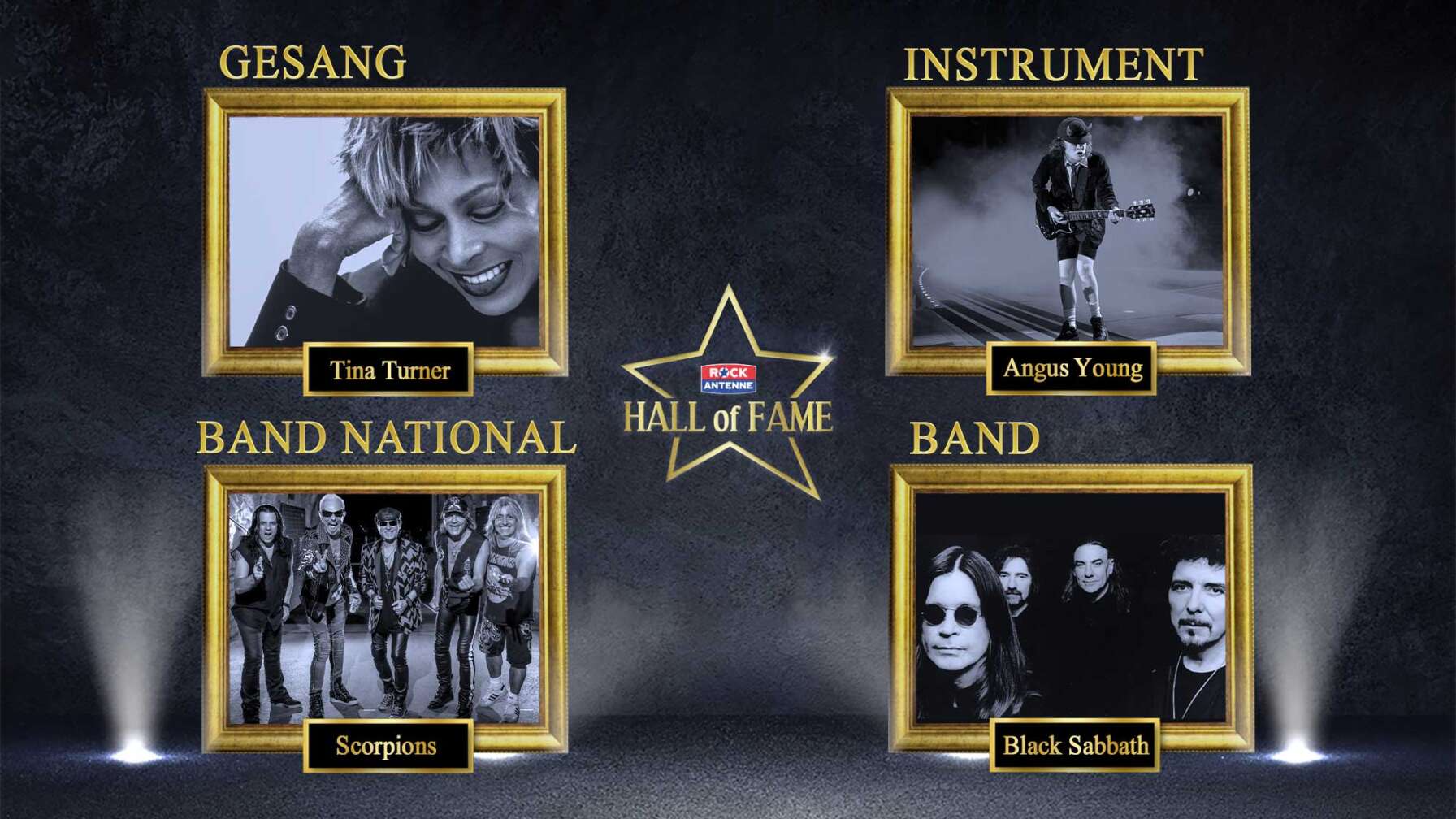 Die ROCK ANTENNE Hall of Fame Gewinner 2023: Tina Turner, Angus Young, die Scorpions und Black Sabbath