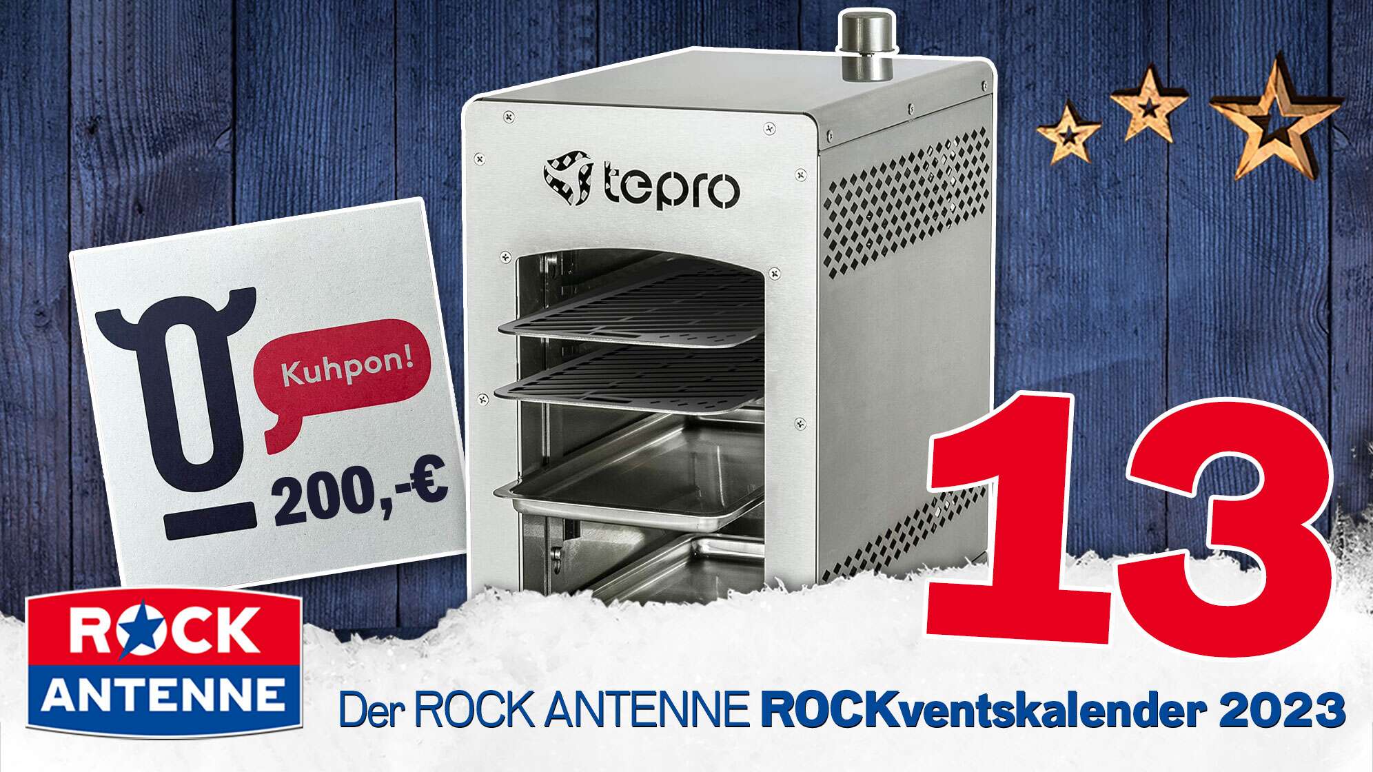 ROCK ANTENNE ROCKventskalender Türchen 13: Ein Hochleistungs-Steakgrill und ein Wagyu Fleisch KUHPON im Wert von 200 Euro