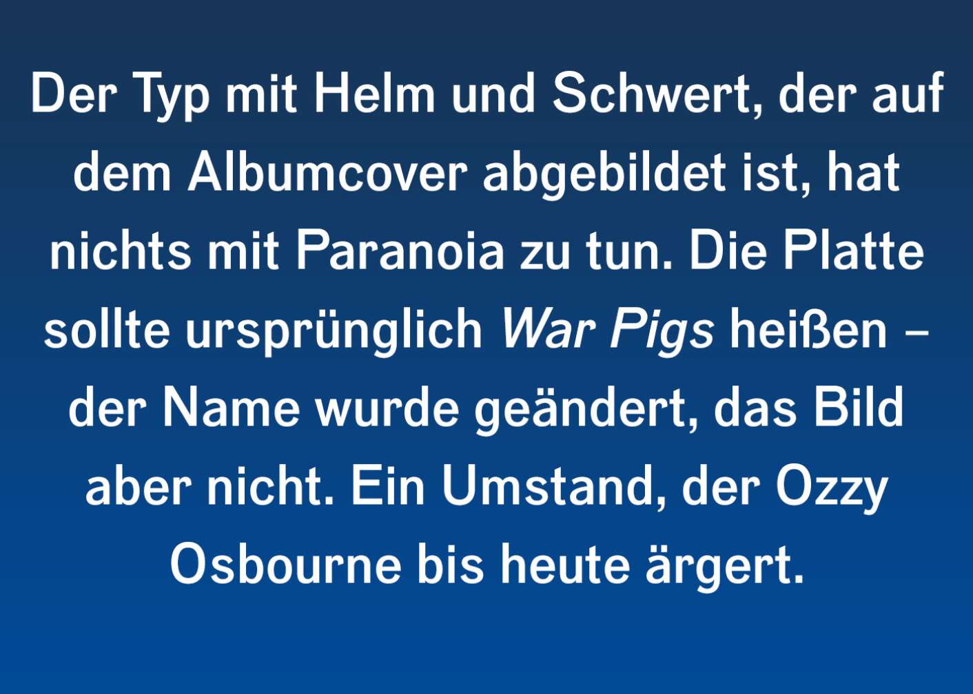 Fakt über Paranoid von Black Sabbath als Fließtext