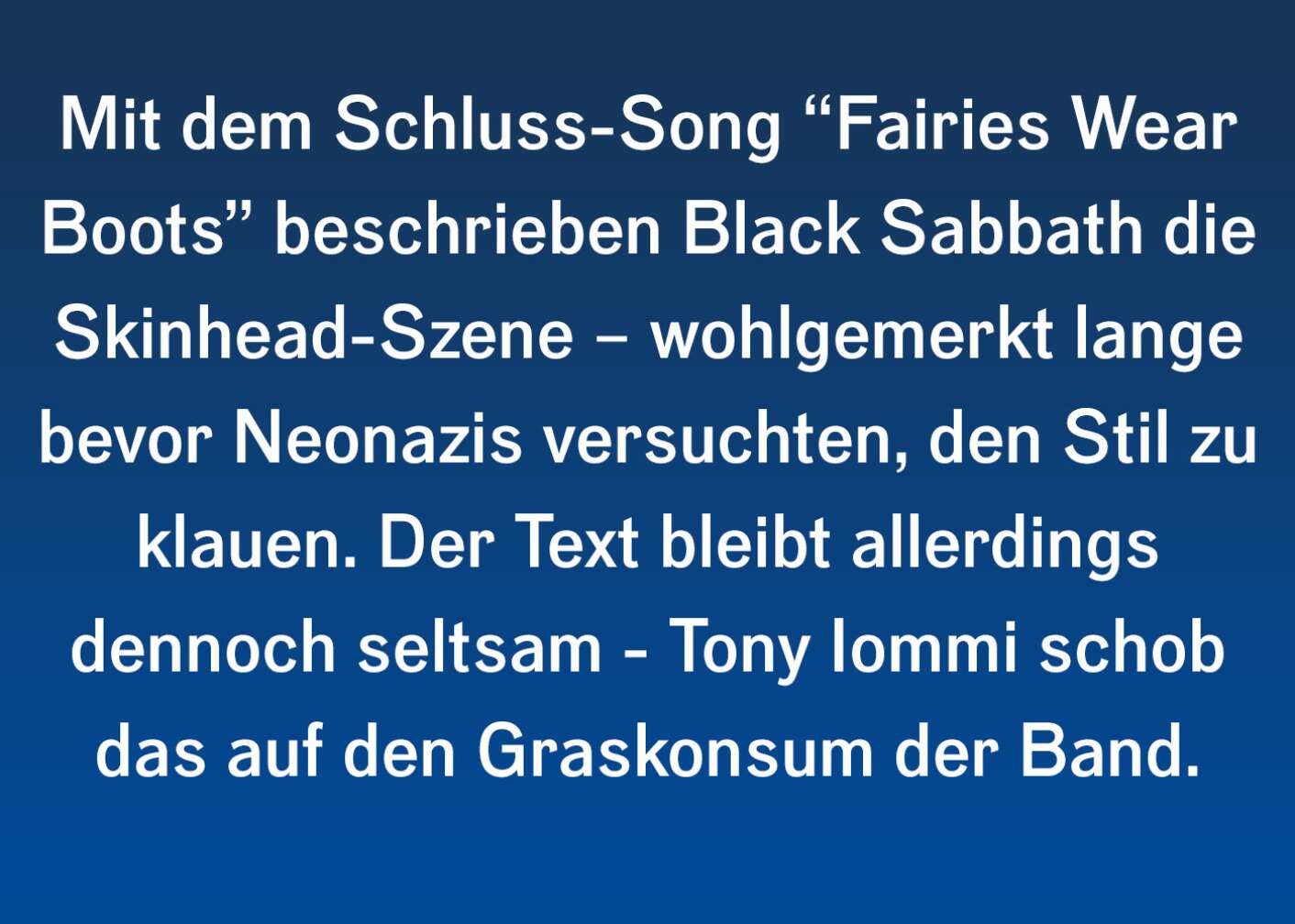 Fakt über Paranoid von Black Sabbath als Fließtext