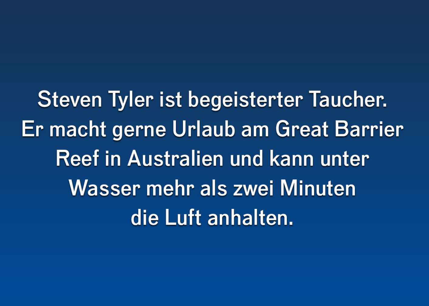 Fakt über Steven Tyler als Fließtext