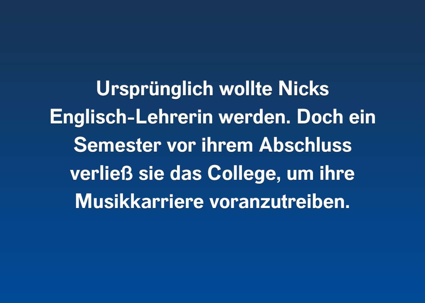 Fakt über Stevie Nicks als Fließtext