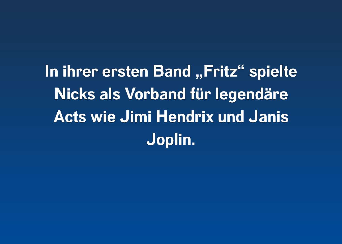 Fakt über Stevie Nicks als Fließtext