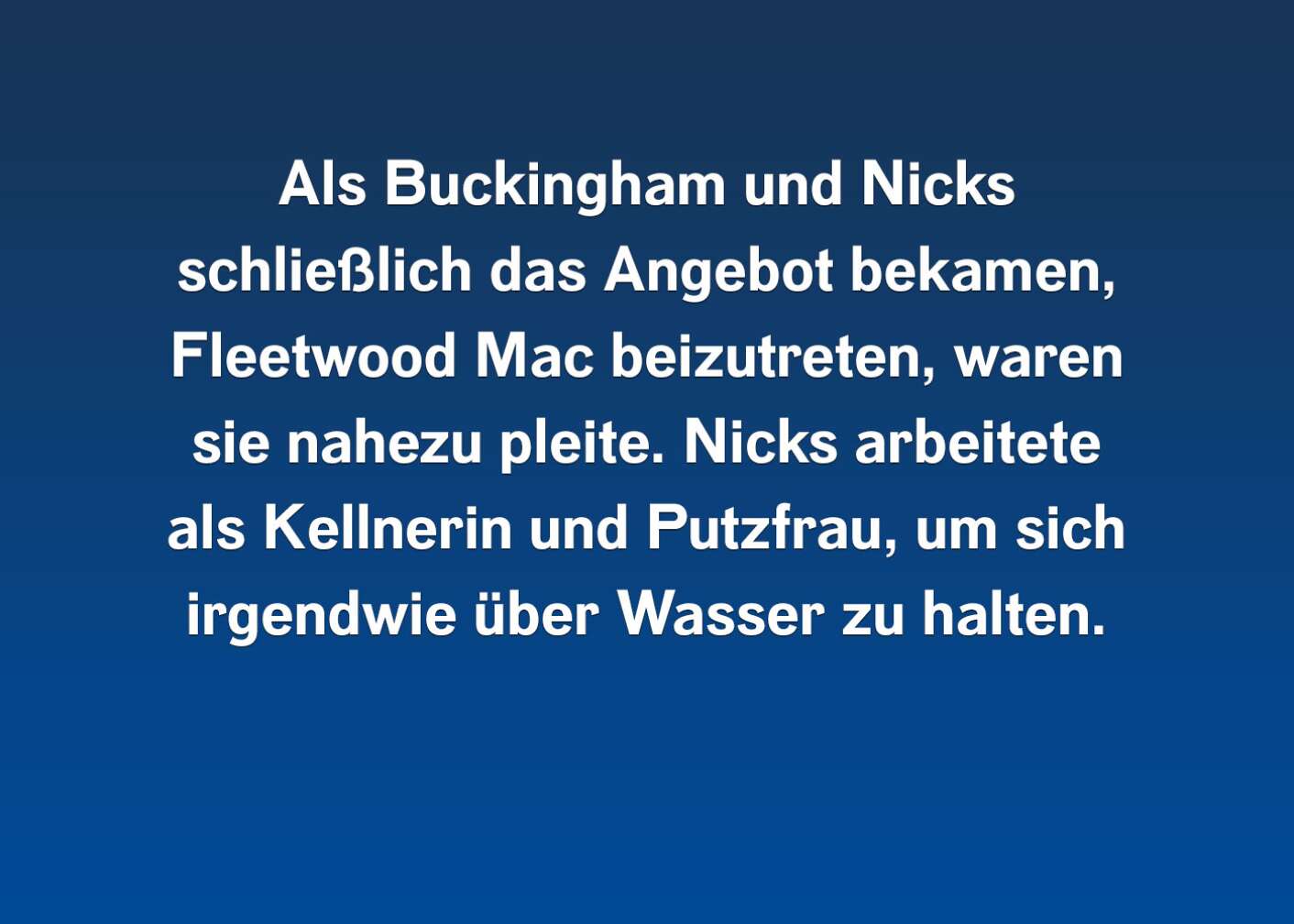 Fakt über Stevie Nicks als Fließtext