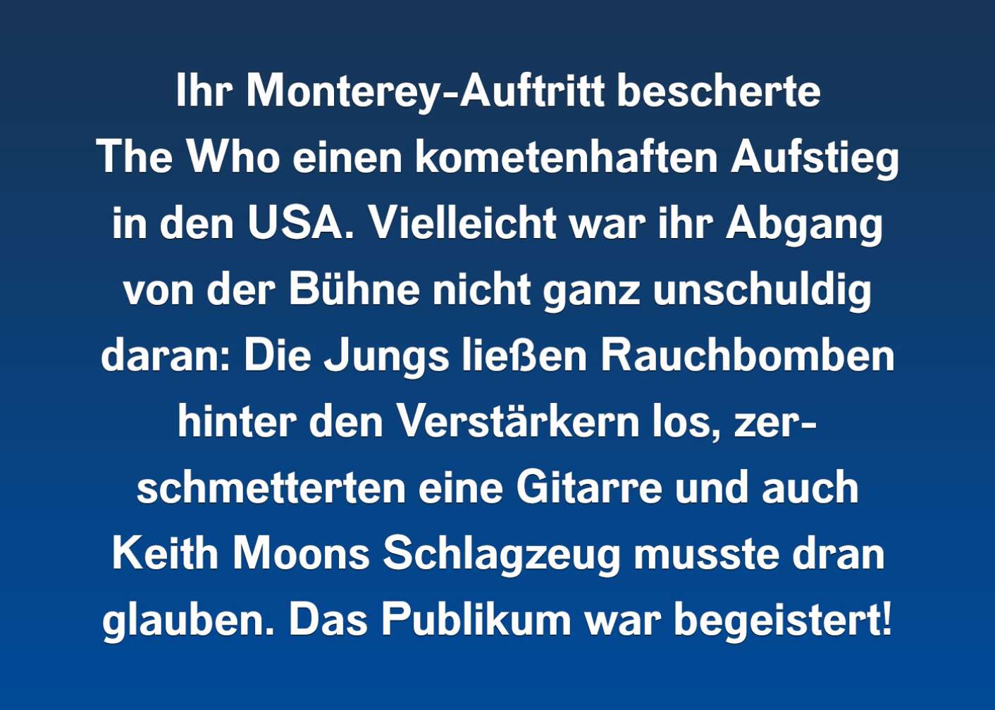 Fakt übers Monterey Pop als Fließtext