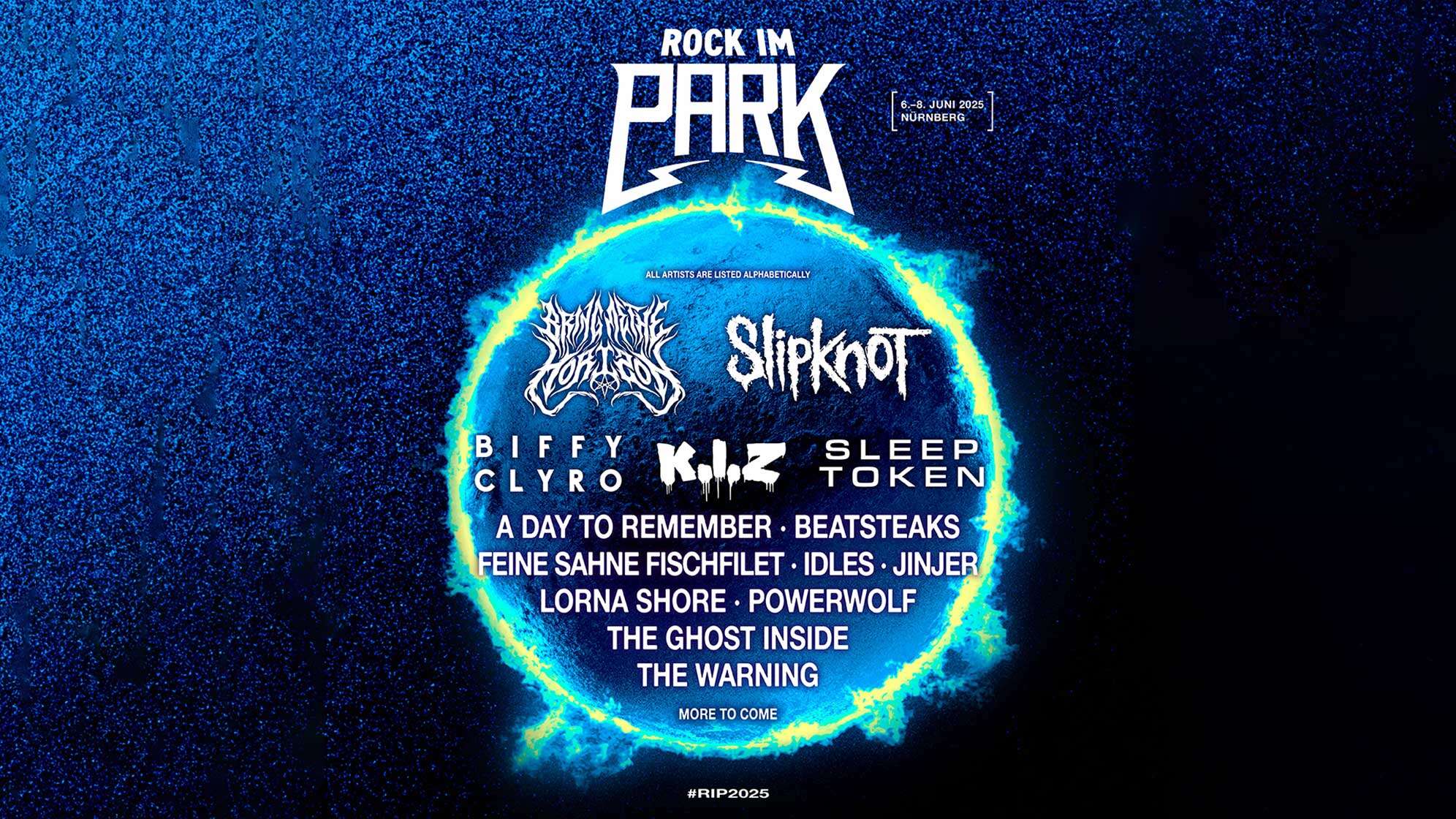 das Line Up von ROCK IM PARK 2025: Slipknot, Bring Me The Horizon, Biffy Clyro, K.I.Z, Sleep Token, Powerwolf und viele mehr!