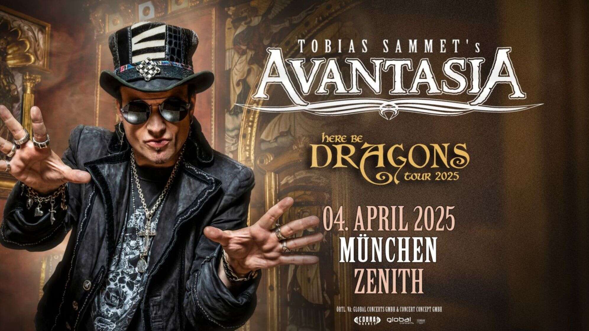 Das Konzertplakat für Avantasia am 04.04.2025 in München