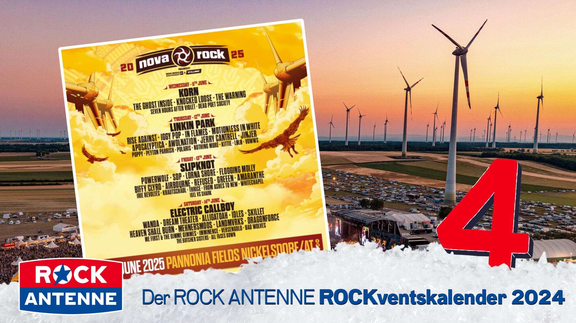 Das Rockventskalender Türchen 2024 Nr. 4: Tickets für das Nova Rock!